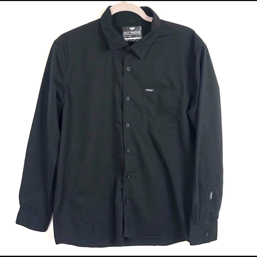 Fly racing black button‎ down shirt size medium